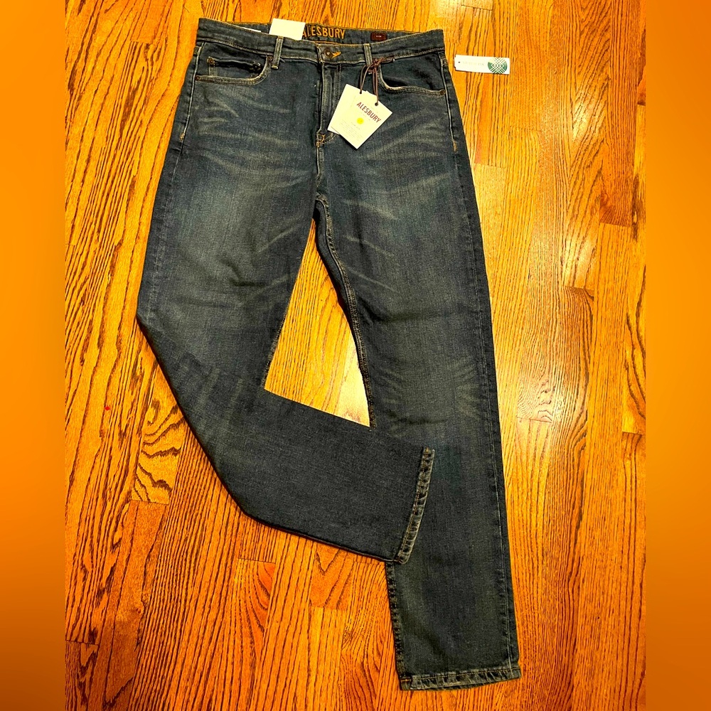 Men's Alesbury Slim Fit Blue Jeans 33 x 32